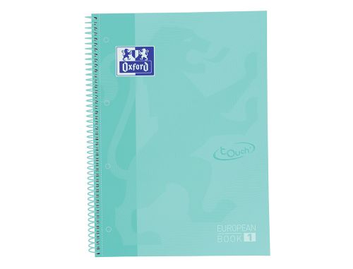 Caderno espiral oxford ebook 1 school touch te din a4+ 80 folhas quadricula 5 mm com margem mint pastel , Oxford , 154796 , 8412771028275